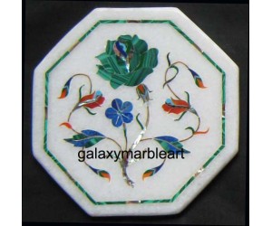  marble inlay handicraft  tile oct  5" TP-504